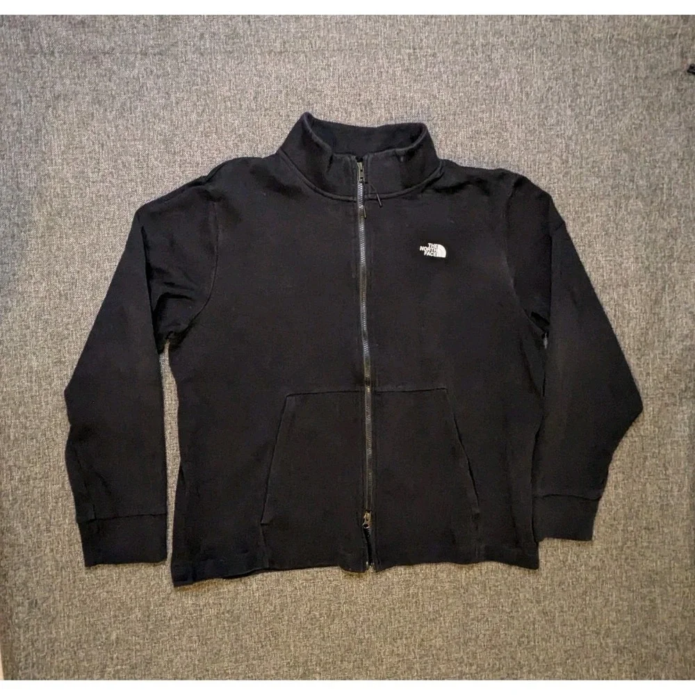 The North Face Mens XL Jacket Full Zip Logo Size XL Black Outdoor Sweatshirt